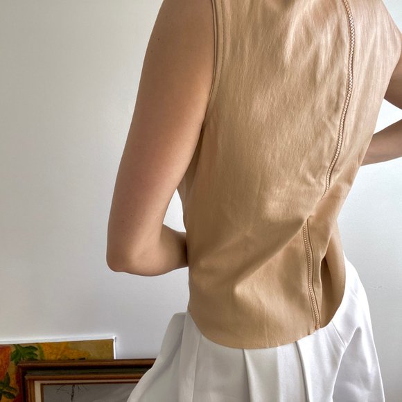 Vintage Blush Leather Redone Vest - Picture 6 of 9